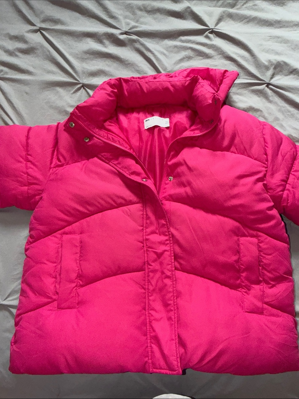 ASOS Hooded Puffer Jacket - Hot Pink